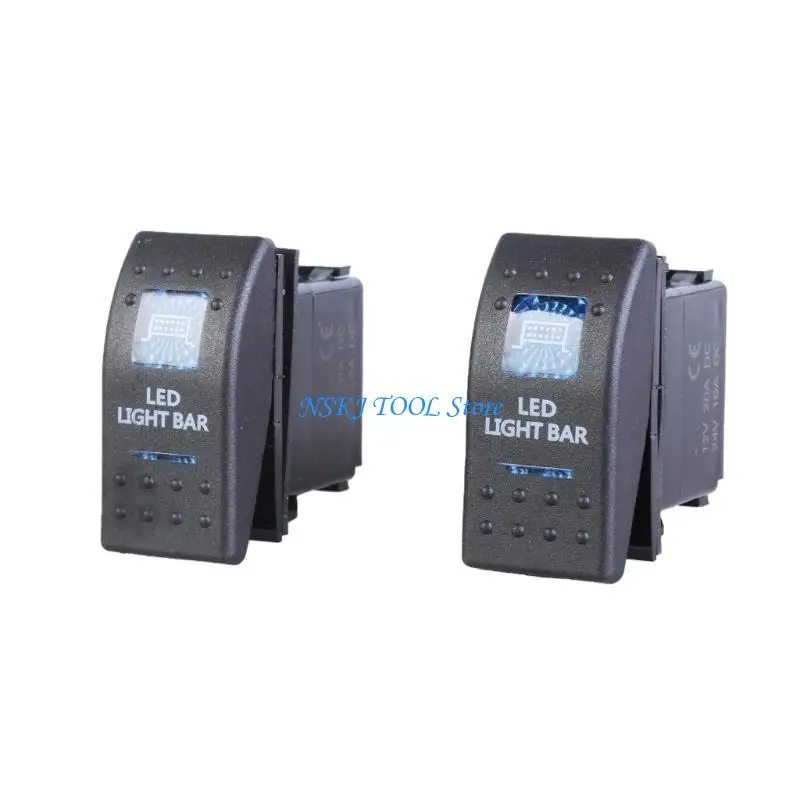 

L8RC 12V 20A Blue LED Light 5 Pin 2 Positions Rocker Switches Easy to Install