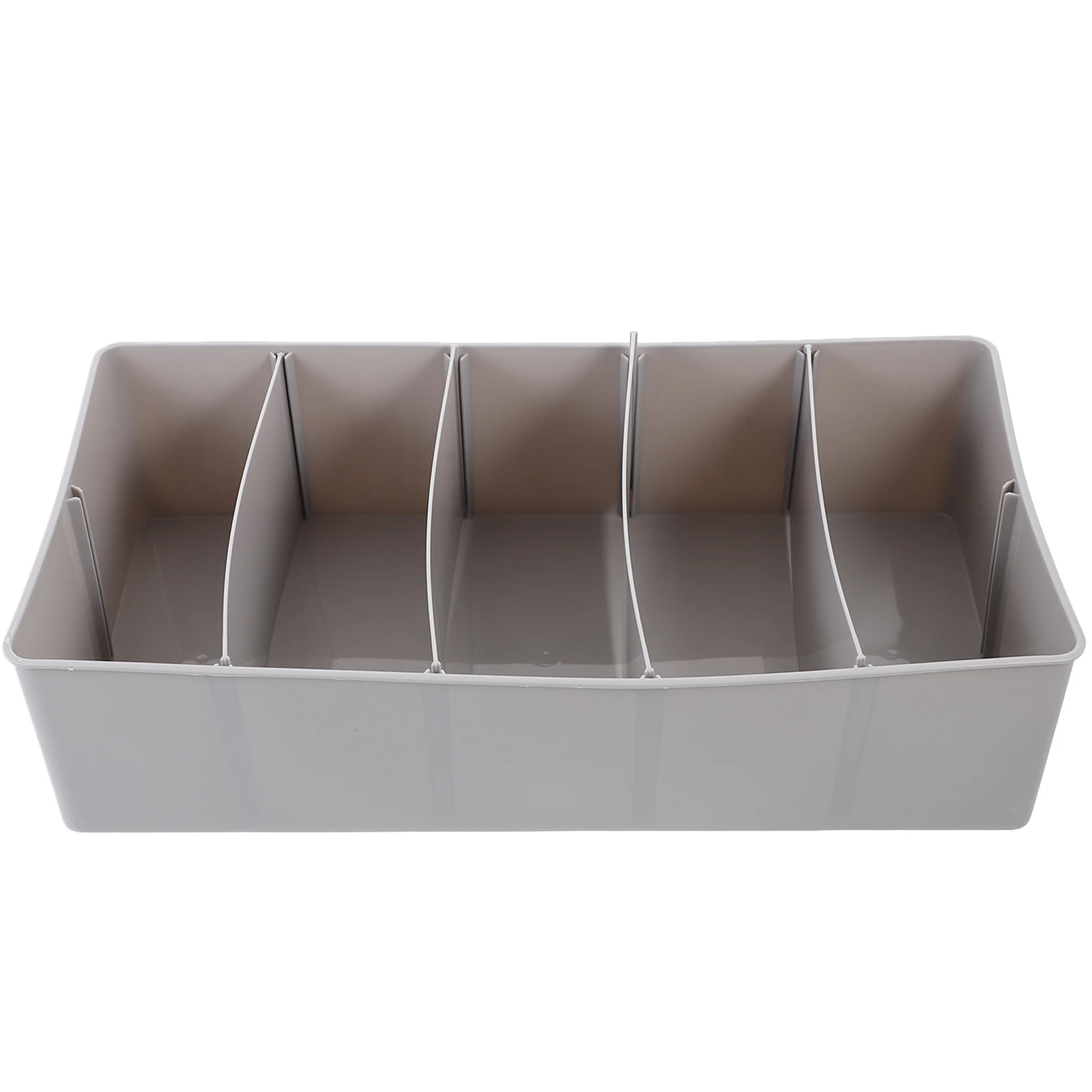 

Grey 5-Compartments Coin Box for Desk Storage Organizer Cash Holder Suitable Home Office Classroom Lab File Folder