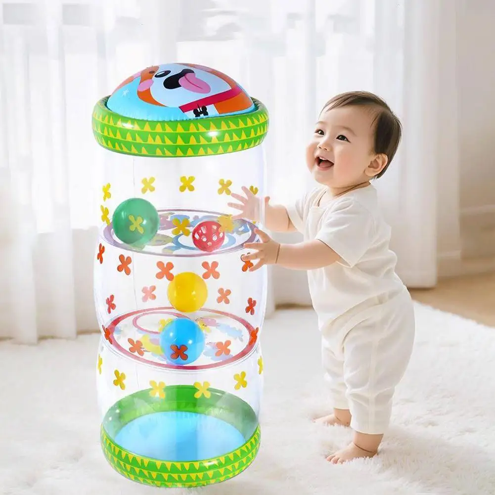 Inflatable Baby Crawling Roller Toys Built-In Bell Toy Developmental Exercise Roller for Infant Toddler 0 6 12 Months - view 6
