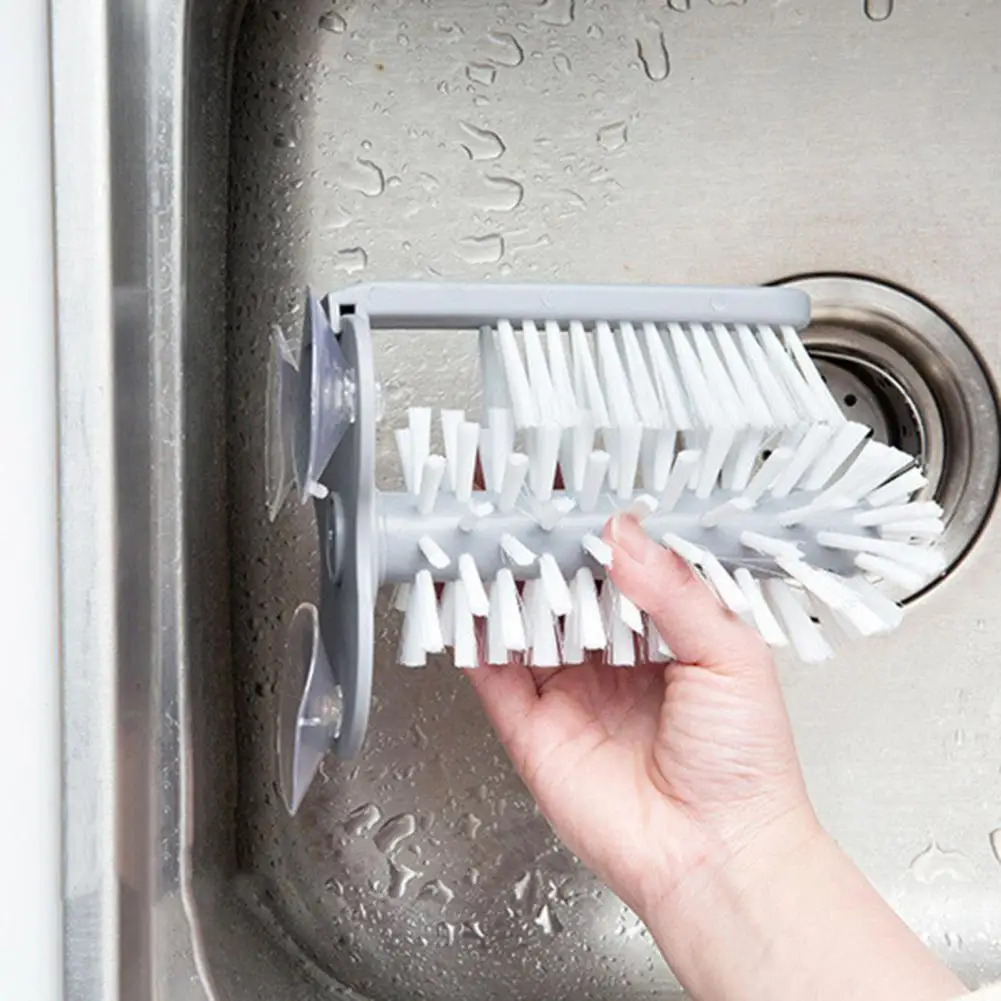 

Rotating Cup Brush 360 Degree Easy Glass Brush with Removable Suction Cup for Exterior Surfaces Washable Middle for Effortless