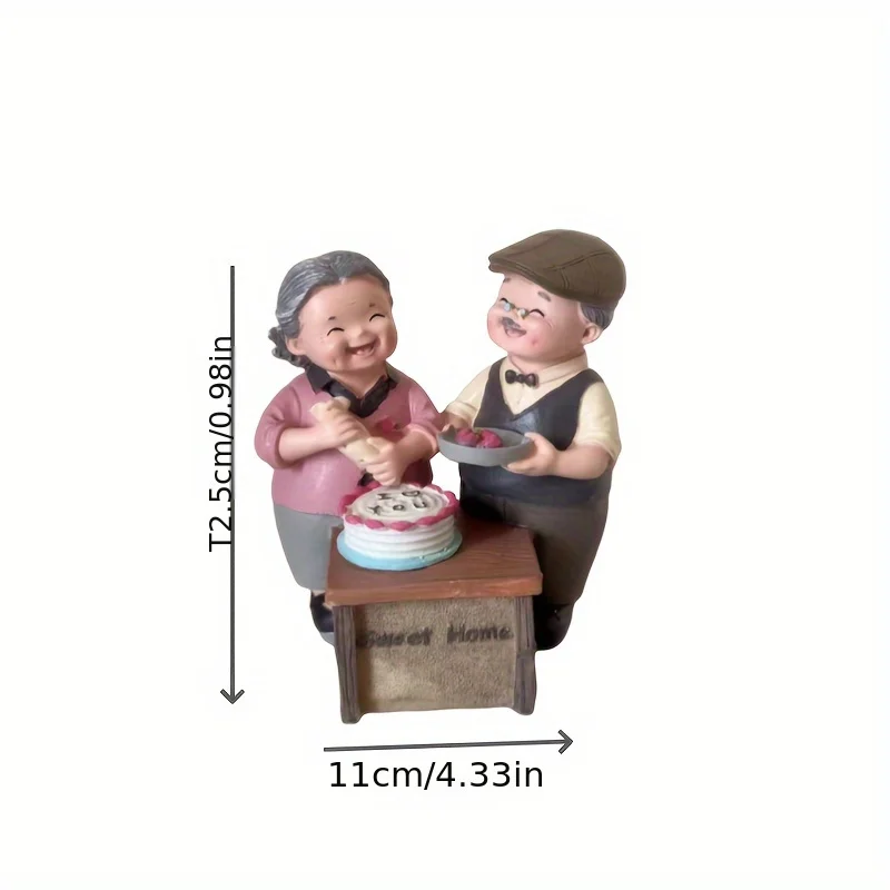 Classic Resin Grandparents Statue Inspiring Elderly Couple Sculptures, Living Room And Bedroom Decoration Perfect For Hanukkah,