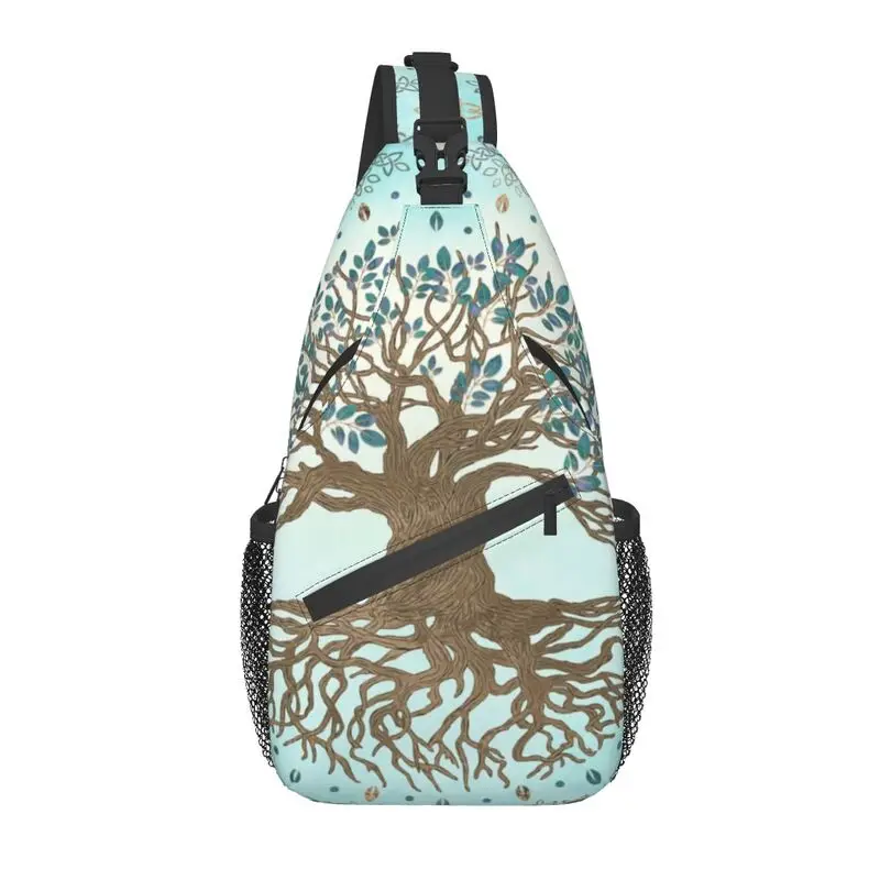 Fashion Tree Of Life Yggdrasil Sling Bag for Travel Hiking Men Vikings Crossbody Chest Backpack Shoulder Daypack