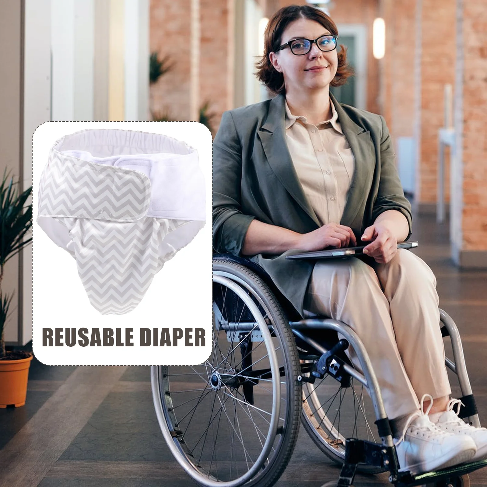 

1Pcs Waterproof Leak-Proof Adult Diaper Reusable Breathable Adjustable Waist Night Use Washable Incontinence Underwear for Men