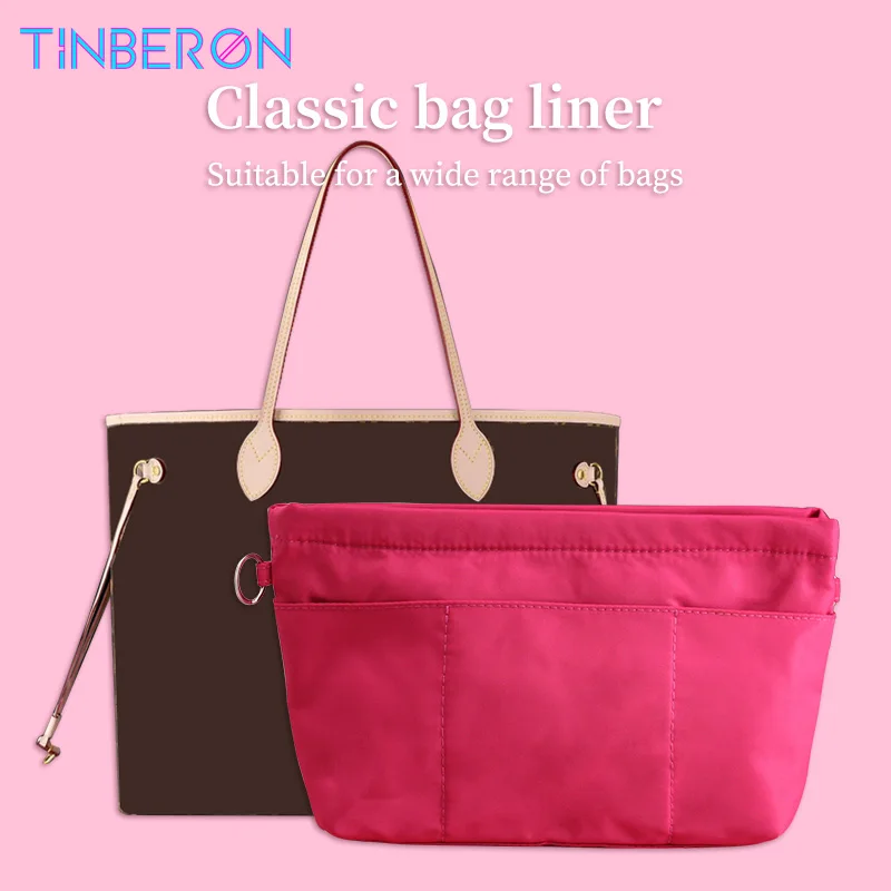 

Женская сумка TINBERON, органайзер, сумка для макияжа, дорожная Портативная сумка, сумка-тоут, вставка, органайзер, розово-красная нейлоновая внутренняя сумка, сумки для мытья