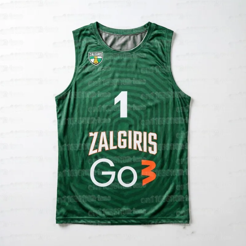 2026 Summer New Zalgiris Kaunas Basketball Match Tank Top Fan Wear 3D Printed Sports Breathable Quick Drying Family T-shirt