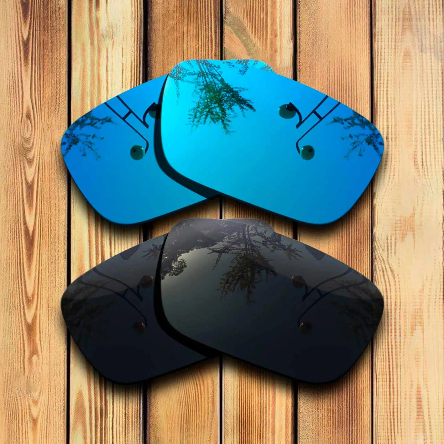 

100% Precisely Cut Polarized Replacement Lenses for jury Sunglasses Blue& Solid Black Combine Options