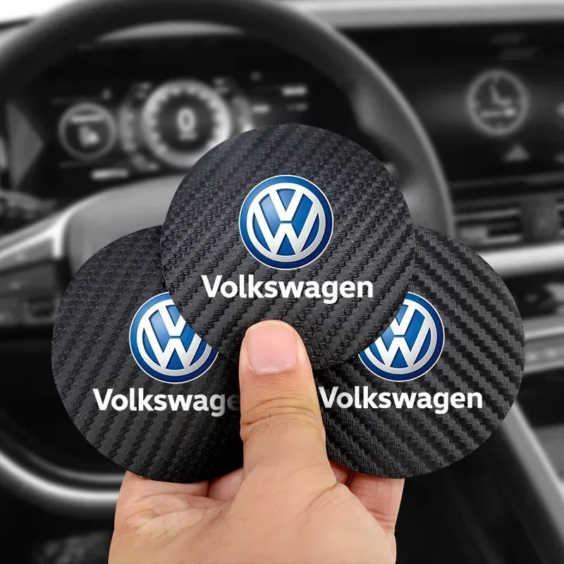 2Pcs Car Cup Holder Pad Anti Noise Coaster Interior Decoration For VW GTI Polo Golf Passat Tiguan Arteon Touareg CC Taigo Caddy - view 3