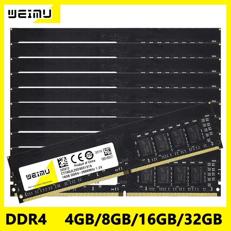 Wholesale 10Pcs DDR4 4GB 8GB 16G Desktop Memories Ram PC4 2133 2400 2666 3200Mhz 288Pins 1.2v Computer DIMM Memory Memoria RAM