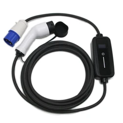 Portátil EV Car Charger Type2 IEC62196-2 CEE Plug 32A ajustável veículo elétrico carregador 8M