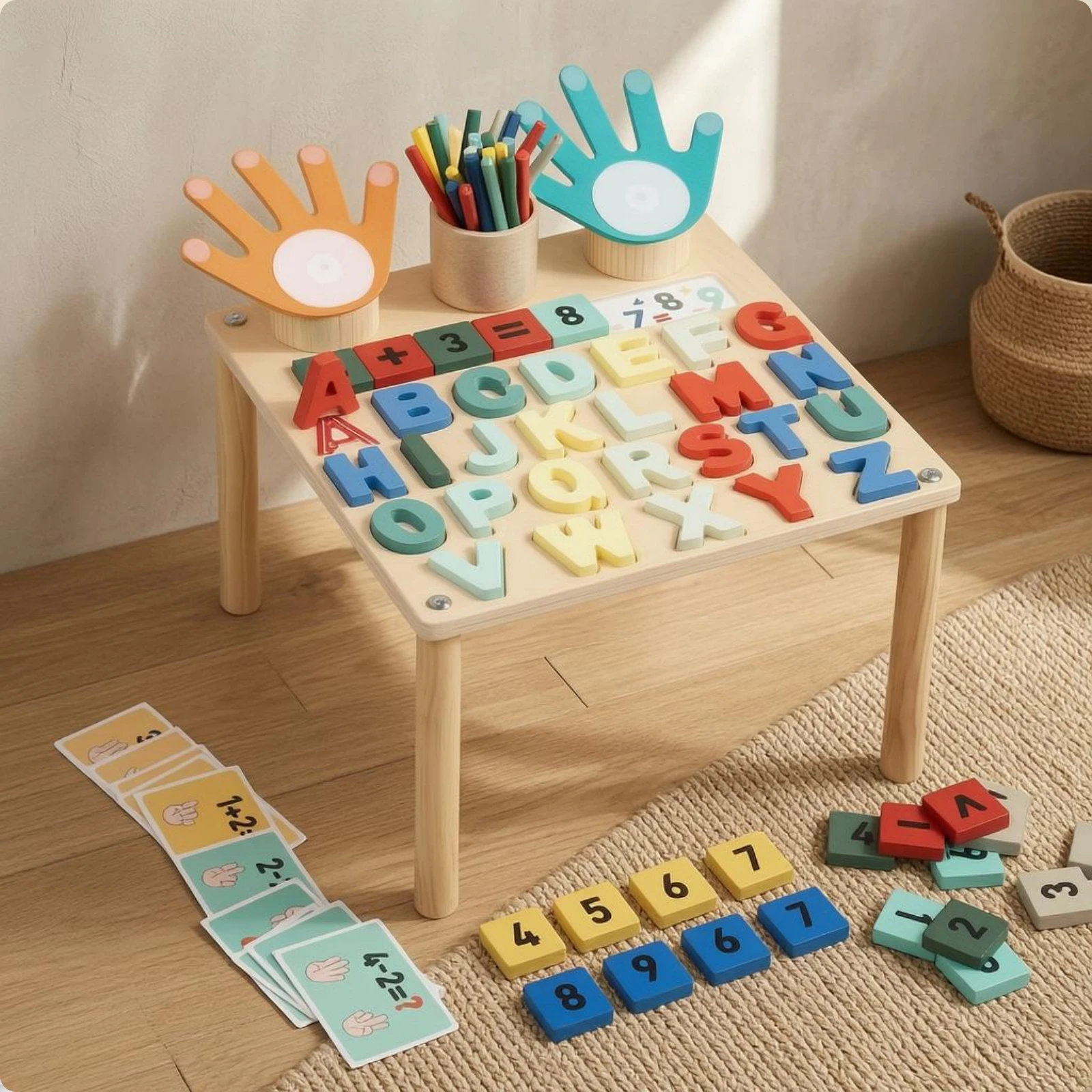 mesa-de-atividades-infantil-de-madeira-com-suporte-para-copos-mesa-de-aprendizagem-precoce-moveis-infantis-coloridos-para-habilidades-motoras-finas