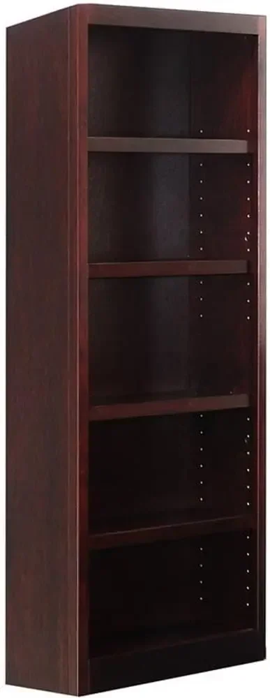 72" Tall 5-Shelf Wood Bookcase in Cherry
