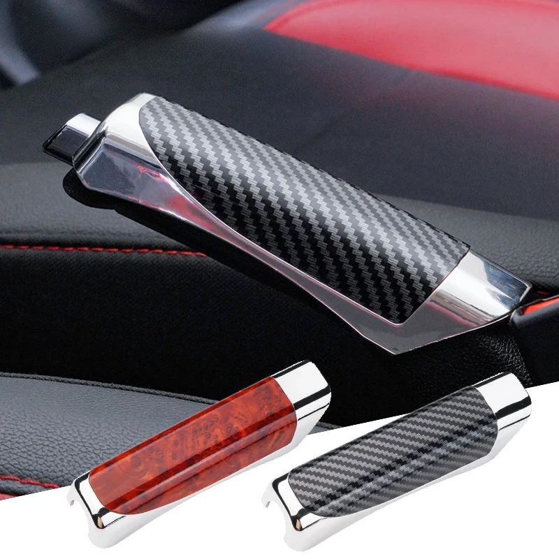 Car Hand Brake Cover Handbrake Interior Accessories Grips Protection Cover Carbon Fiber Parking Brake Decoration Shell