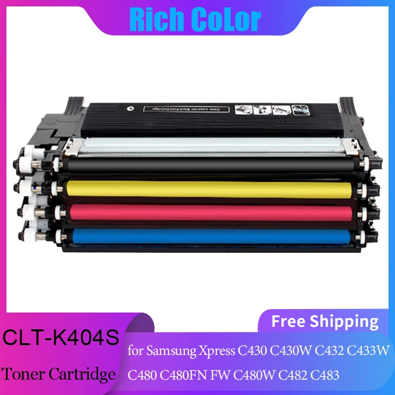 4PCS Compatible for Samsung CLT-K404s CLT-404s K404s Toner Cartridge Xpress C430 C430W C432 C433W C480 C480FN FW C480W C482 C483