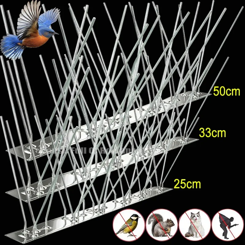 1/2/3pcs Pigeon Spikes Stainless Steel Bird Repeller Set Deterrent Anti Bird Pigeon Squirrel Cats Repellent Garden Fence Roof