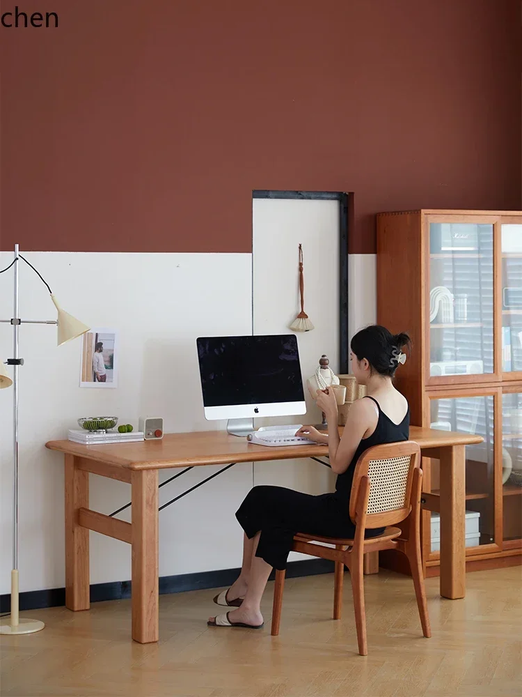 DSA desk sub workbench solid wood office household cherry wood dining table study table