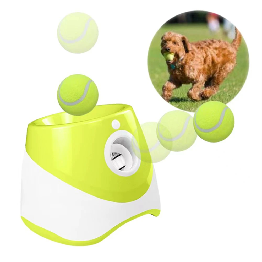 Tennis Automatic Ball Thrower Pet Dogs Chase Toy Throwing Pinball Machine 3-speed Pitch Walking Interactive Cat and Dog Toys