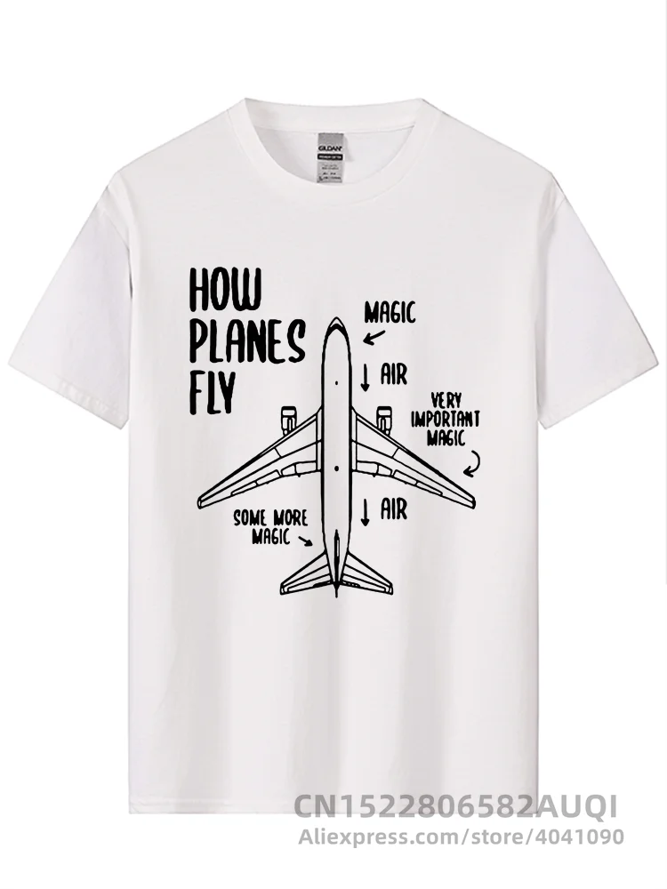 Novelty How Planes Fly Engineer Pilot Airplane T-Shirt Mens Short Sleeves Oversized Hip Hop Printed T Shirts Top Tees