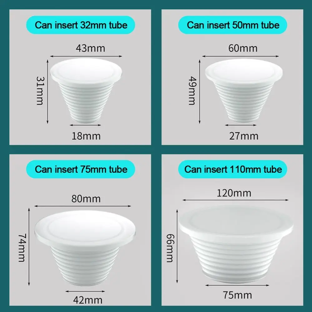 سيليكون أنابيب الصرف الصحي حلقة لإحكام الإغلاق شكل مخروطي مكافحة رائحة الطابق سدّادة مكافحة انسداد المجاري ختم انبوب ماء التوصيل