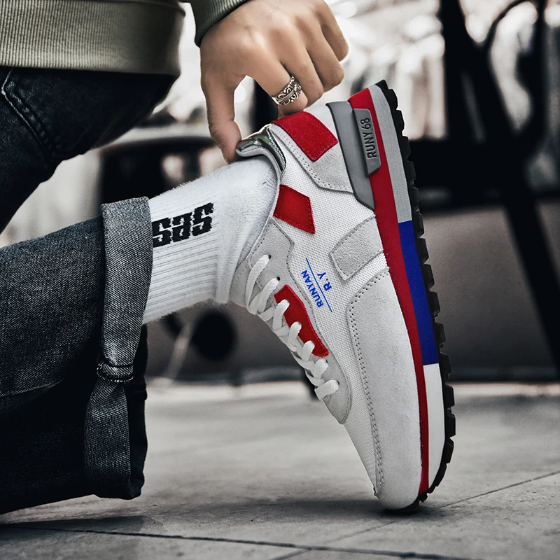 أحذية الجري الرجالية أحذية رياضية عصرية - أحذية مشي خفيفة الوزن قابلة للتنفس وأربطة شبكية للتمرين والرياضات غير الرسمية S #6