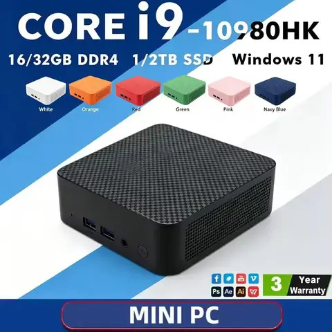 13 Colors New Mini PC Computer Core I9 10980HK 816GB RAM 1TB M.2 SSD Portable Gaming Computer 60Hz 4K HD Mini Desktop PC Gamer