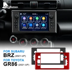 Real Soft Carbon Fiber Sticker For Subaru BRZ Toyota GR86 2021 2022 2023 2024 Navigation Panel Cover Interior Trim Accessories