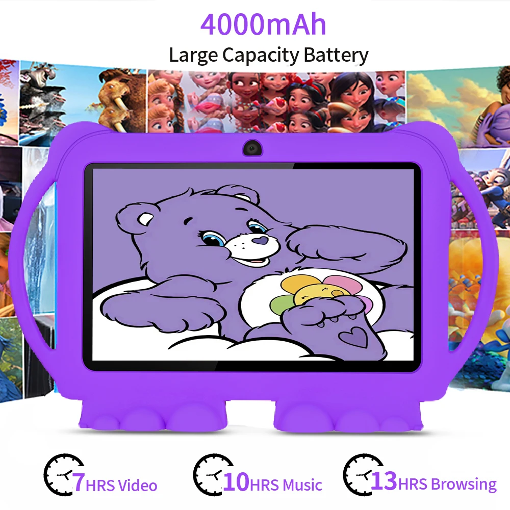 Novo tablet infantil processador quad core de 7.0 polegadas 4gb + 64gb ips1024 * 600 software educacional de controle parental android 13