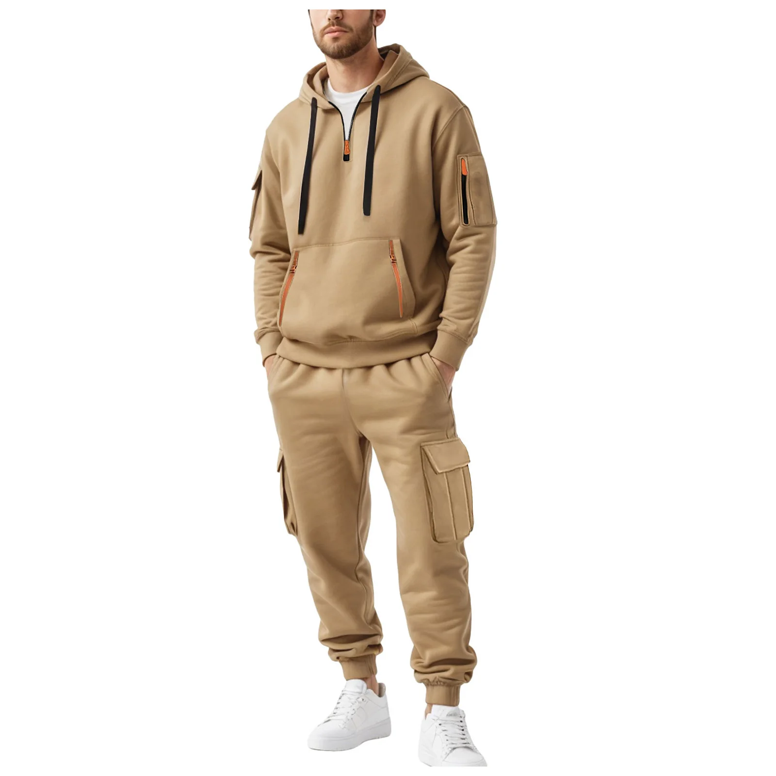 

Men Pant Suits Men's And Winter Fleece Sweatshirt And Sweatpants Two Piece Set Fashionable Hoodie Swimming Wet Suit Mens
