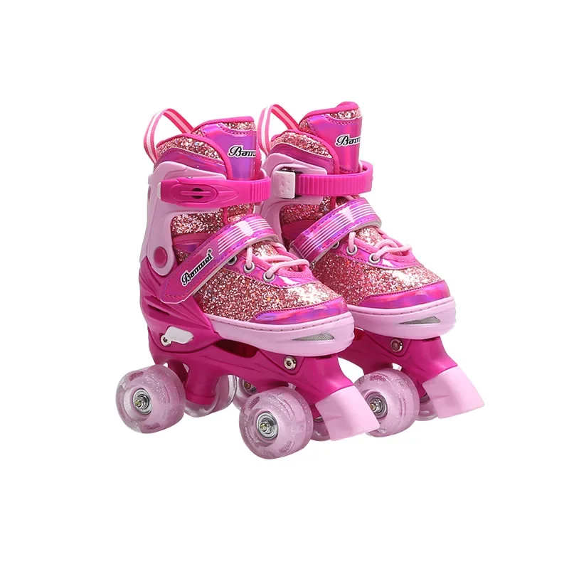 Double Row Roller Skate Shoes Skateboard Sports Adjustable PU Wheel Professional Outdoor Fitness Exercise Footwear Kids Women view 6