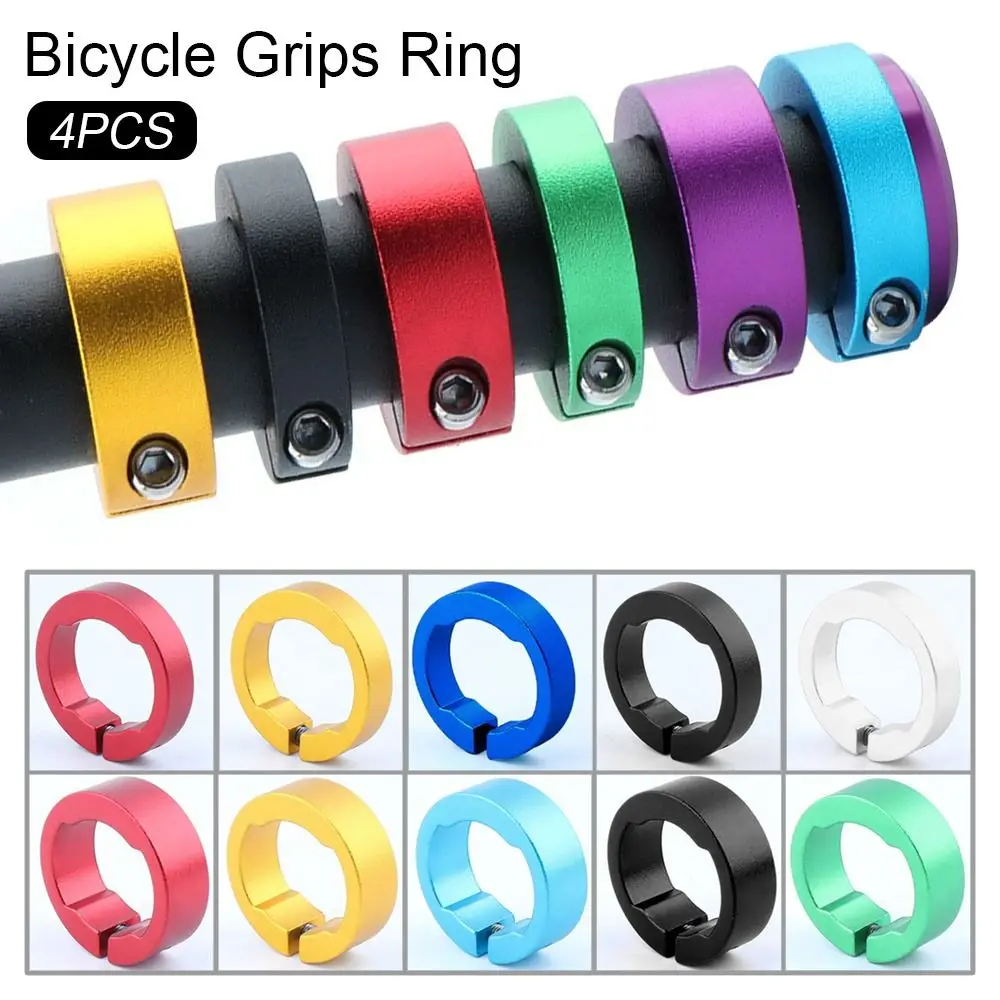 

4pcs Aluminum Alloy Bicycle Grips Ring Bike Handlebar Grip 8/12mm End Lock Rings Multicolors Bicycle Parts Cycling Accessories