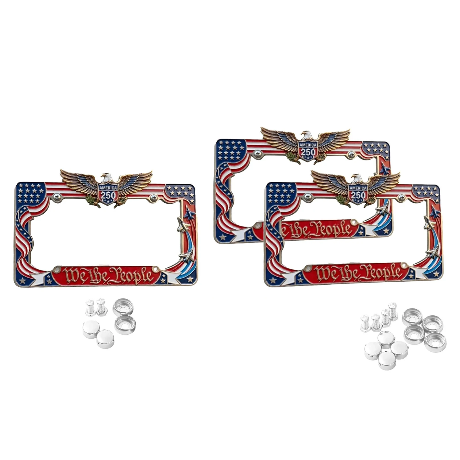 moldura-de-placa-de-carro-250º-aniversario-antiferrugem-com-Aguia-e-bandeira-americana-para-celebracoes-patrioticas-e-aniversarios
