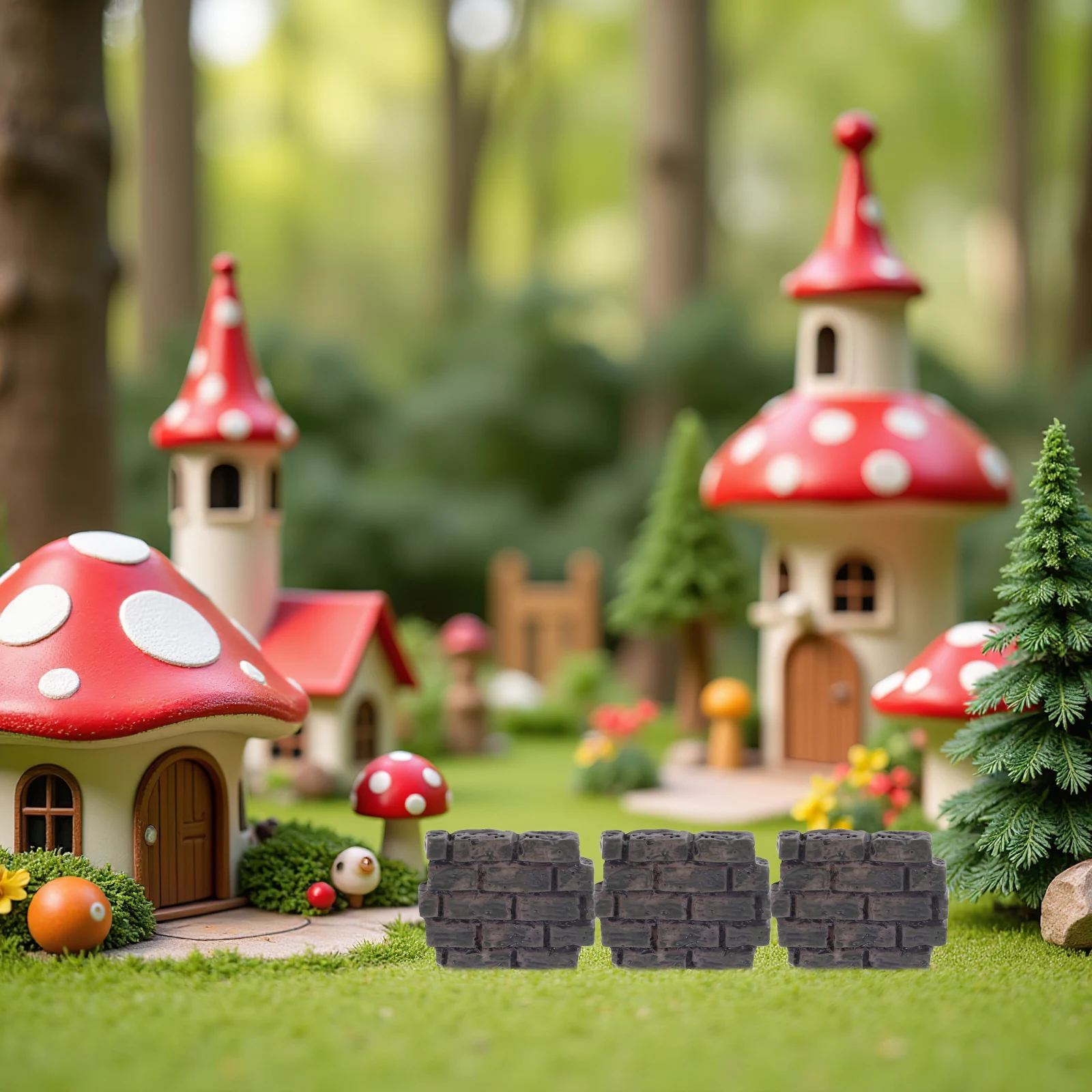 

10 Pcs Micro Landscape Ornament Fake Brick Material Building Miniatures Resin Architectural Model Accessories Dollhouse Bricks