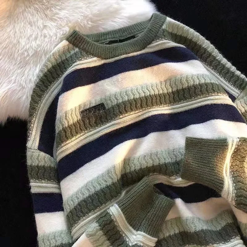 Suéter Masculino Estilo Americano Confortável Estilo Casual de Rua t Csa Tricotada Versátil Moda de Outono Casual G...