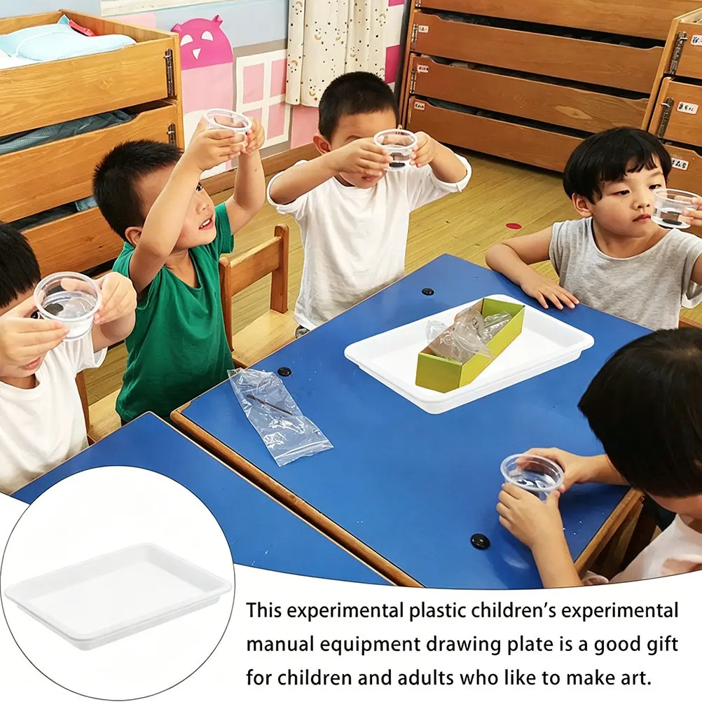 4Pcs Food Grade Plastic Tray Perfect Birthday Gift for Kids Students School Art Painting Science Experiment Reusable Nesting