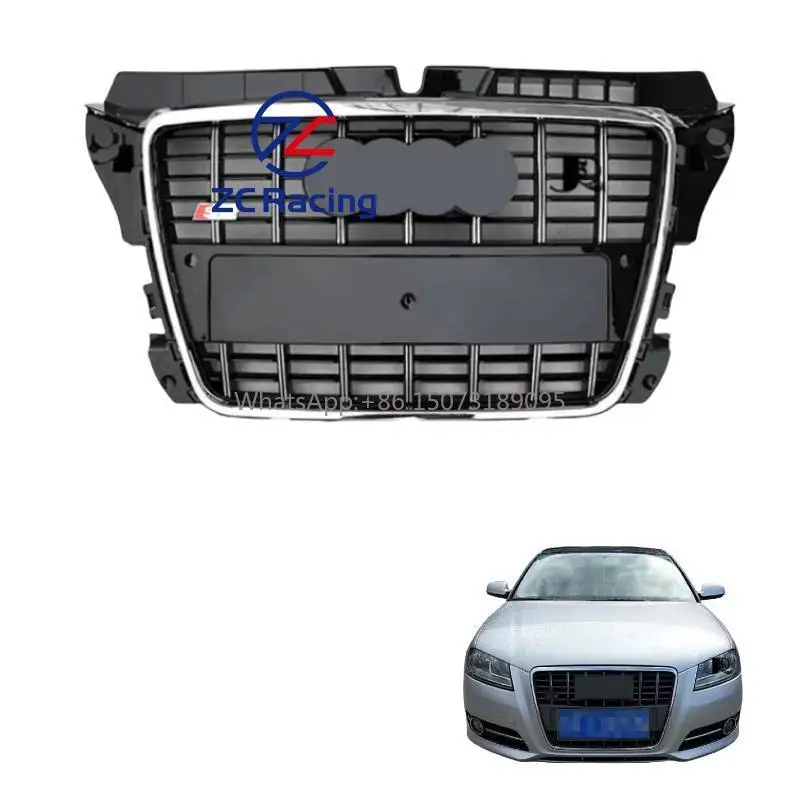 

Высококачественный комплект кузова автомобиля, передняя решетка, черный, серый цвет для AUD-I A3 2009 2010 2011 2012 2013, обновление S3, стиль, замена без потерь