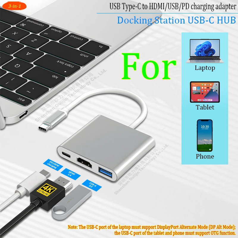 

USB Type-C - HDMI USB PD PD зарядный адаптер док-станция для ноутбука USB-C HUB для MacBook Dell Lenovo ThinkPad HP Microsoft ASUS Huawei Xiaomi Acer Hasee
