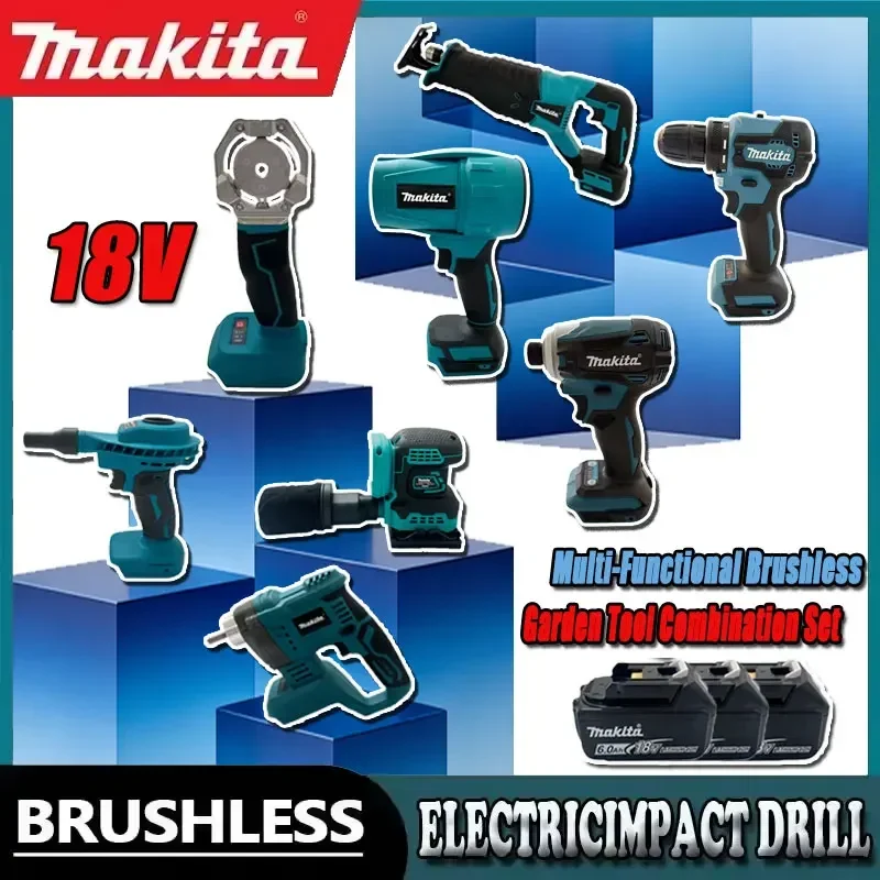 

Новый набор электроинструментов Makita: бесщеточная аккумуляторная ударная дрель-шуруповерт, угловая шлифмашина, электрическая циркулярная пила, работающие от аккумулятора 18В.