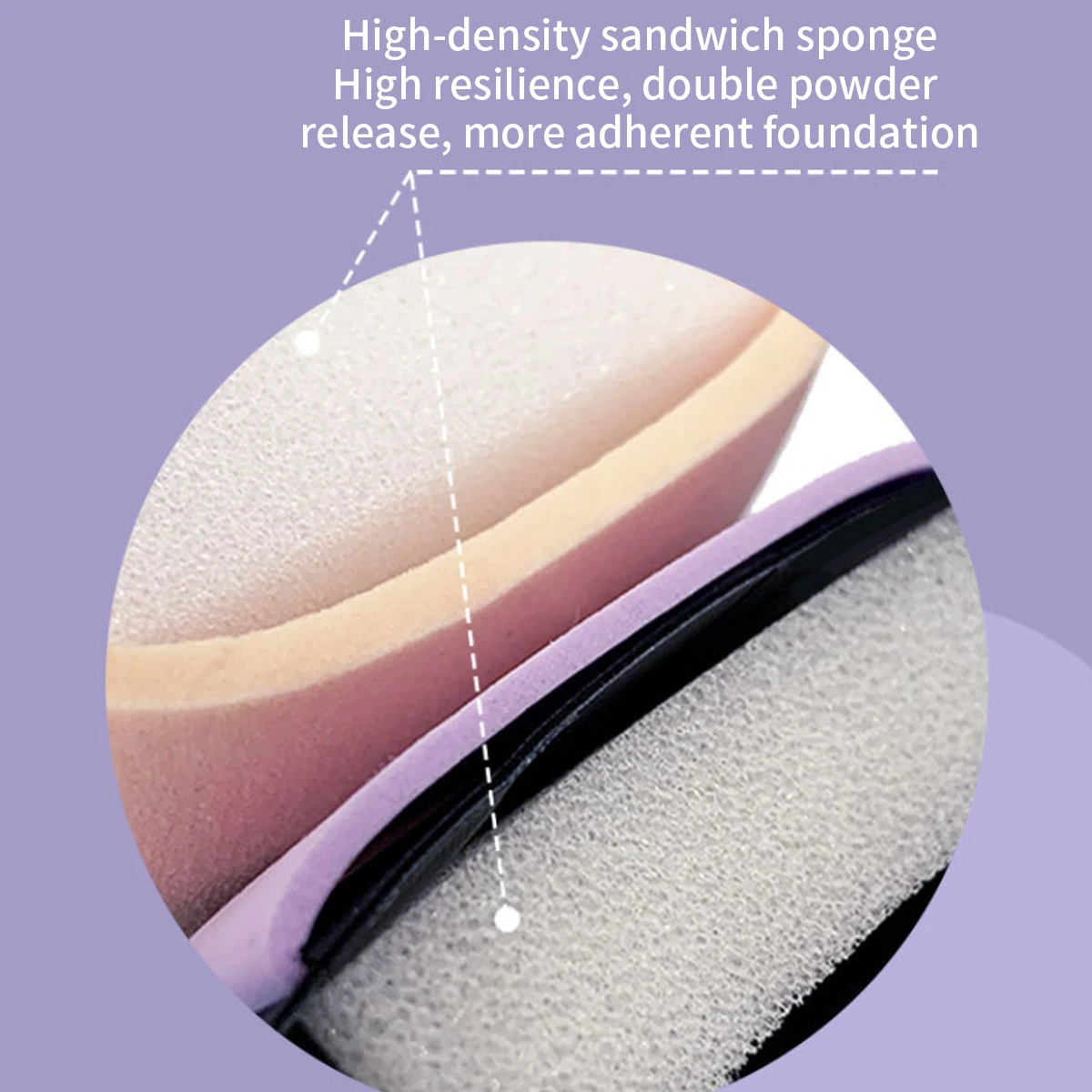 Nieuwe Convex Mist Poederdons Nat Zwart Dun Dun Kleine Oor Poederdons Bottom Make-up Poederdons