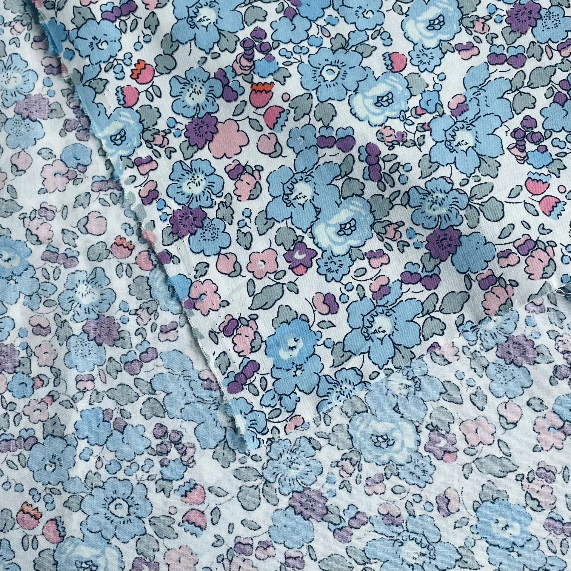Puderblauer 100% Baumwollstoff 60S Original-Design Digitaldruck für Nähen von Kleidern, Röcken und Kinderbekleidung – Detail 5