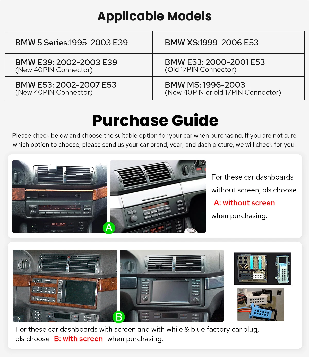 راديو ستيريو للسيارة مقاس 9 بوصة من JOYING لسيارة BMW 5 Series E39 & X5 E53 1999-2006 مع أندرويد Auto & CarPlay يحافظ على التحكم في عجلة القيادة