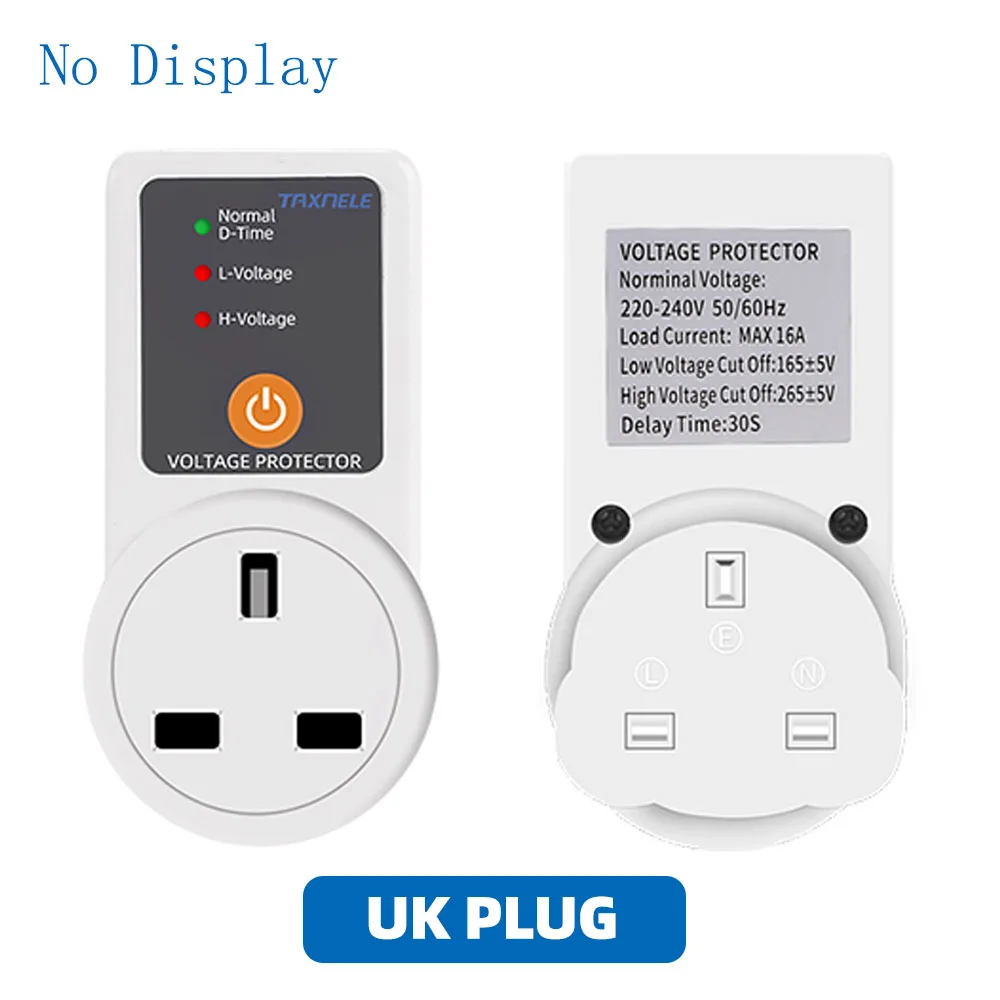 

Automatic Voltage Protector Socket AC 220V 16A Power Surge Protector Universal Adjustable US/EU/UK Plug Voltage Safe Protector