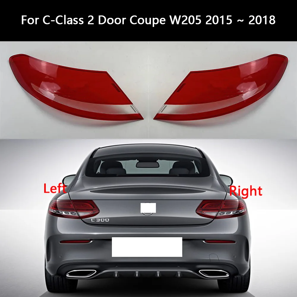 For Mercedes-Benz C-Class 2 Door Coupe W205 2015 2016 2017 2018 Rear Headlight Cover Headlamps Transparent Shell Lens Case