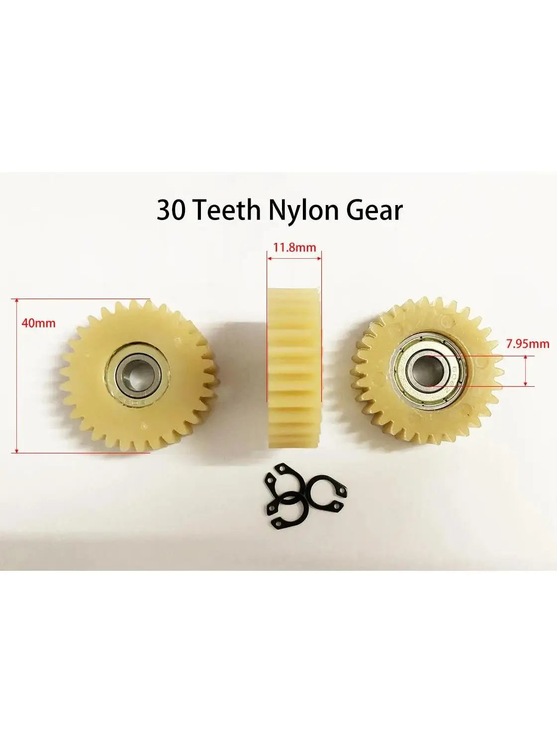 AliExpress NONE 3Pcs 30 Teeth Nylon Gear for Electric Power Folding Car Motor Electric Bicycle Gear Cycle Gear with  608 Bearing Pinion Parts