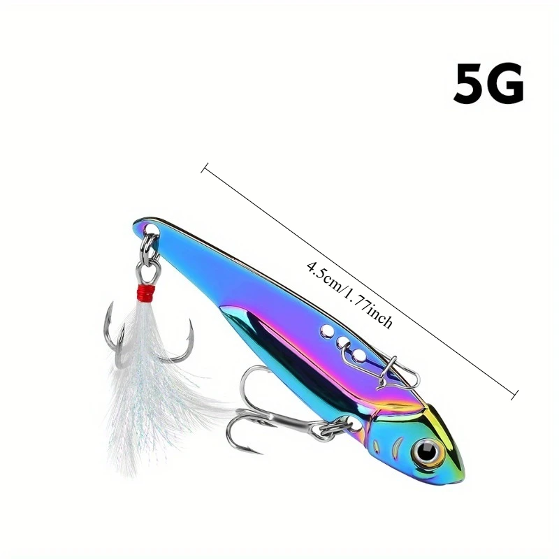 الملونة الاهتزاز الترتر 5 جرام-20 جرام طويلة الصب VIB الصيد إغراء الاصطناعي باس الطعم غرق سبينر ملعقة سويم #6