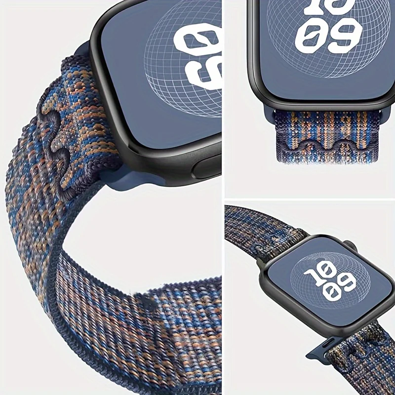 Apple Watch 밴드 용 나일론 스포츠 스트랩 루프 팔찌 용 49mm iWatch S10 9 8 7 6 5 4 3 se2 Ultra 2 46mm 45mm 44mm 41mm 42mm