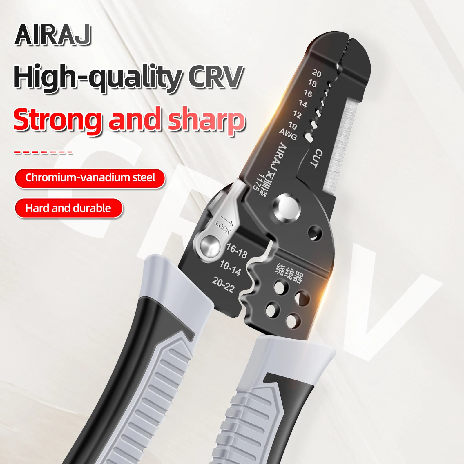 AIRAJ 7 inch Wire Stripper Decrustation Pliers Crimper Cable Stripper Cutter Multifunctional Wire Repair Tool Hardware Tools