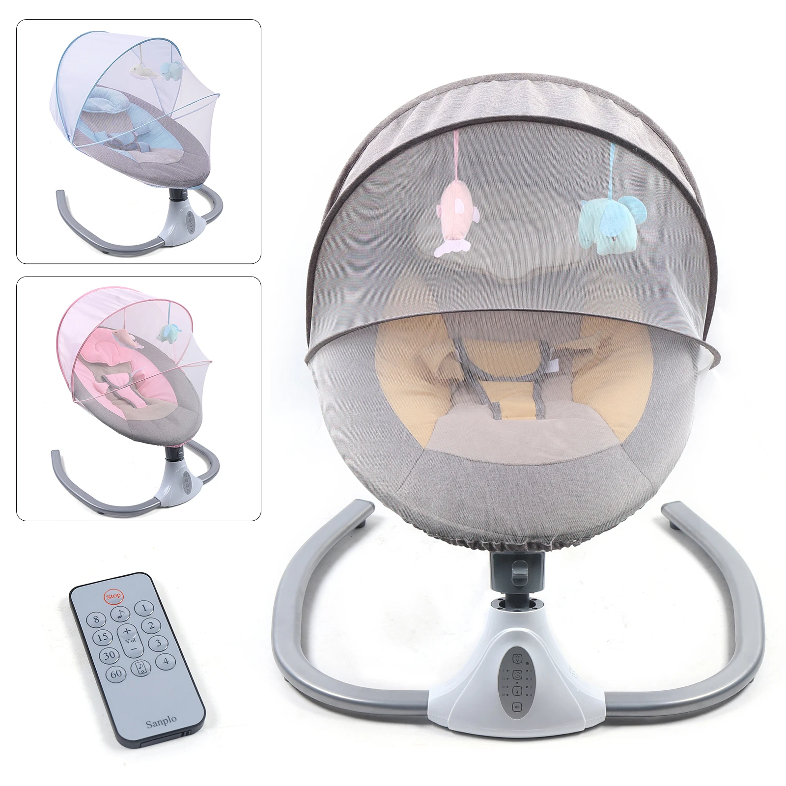 Electric Baby Swing with 4 Adjustable Speeds and Timer – Soothing Rocker for Infants and Toddlers