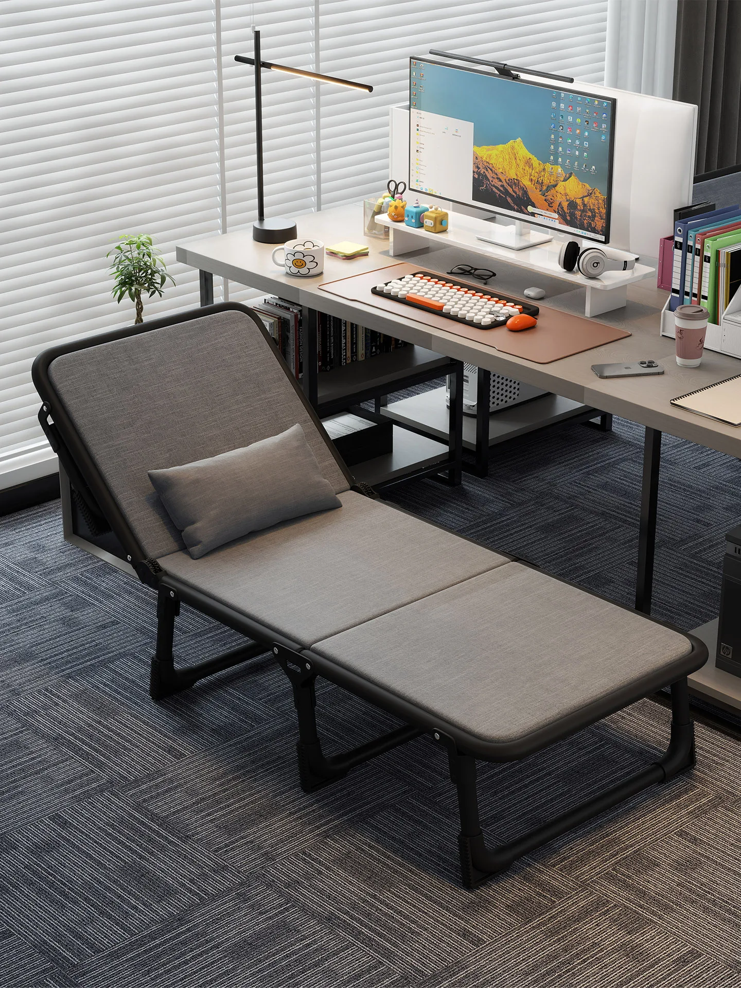 

recliner lunch break folding office nap chair reclining and sleeping dual-purpose single bed summer workstation lunch break bed