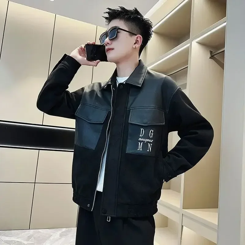 Slim Fit Man Coat Solid Color Cargo Jacket for Men New In Cheap Clothes Offer High Quality Deals Luxury Designer Fast Delvery