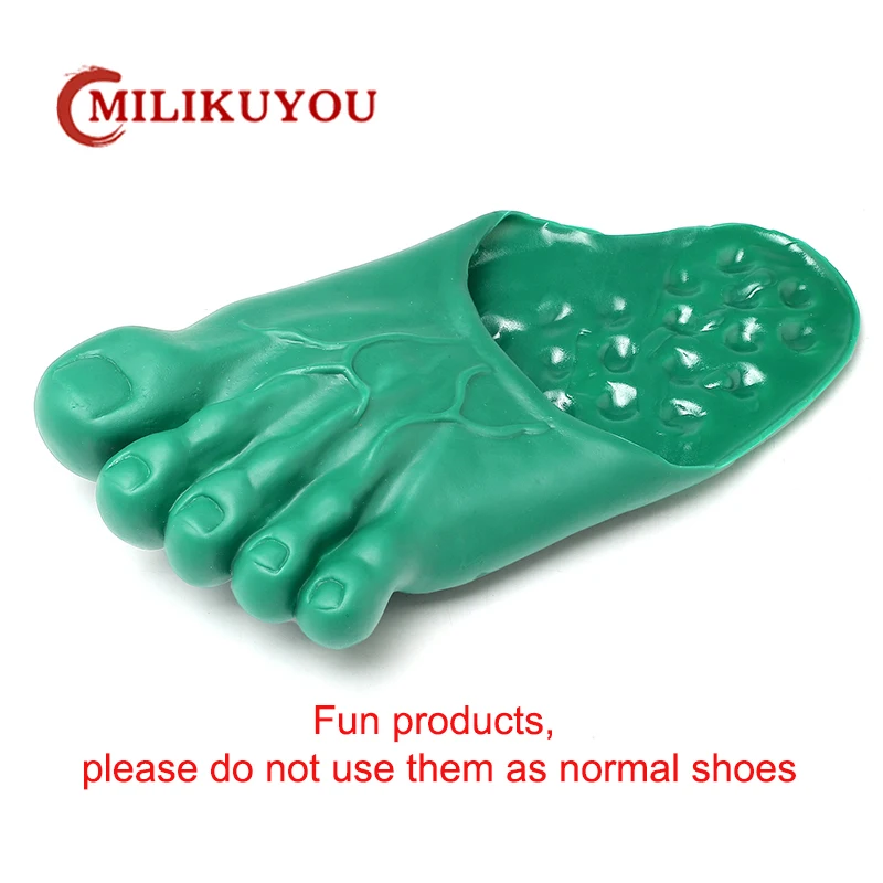 2024 Bigfoot Amazing Sandals Green Bigfoot Amusing Halloween Funny Slippers Man House Shoes Male Beach Slippers Boys Slippers