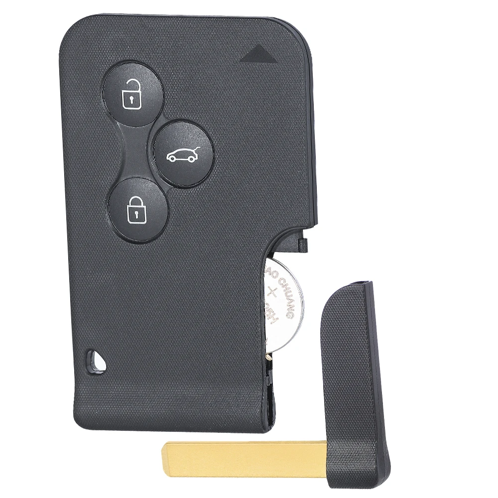 Keyecu 433MHz ID46 PCF7943 ชิป Keyless Go แฮนด์ฟรีสมาร์ทรีโมทกุญแจรถ Fob 3 ปุ่ม BCM สําหรับ Renault Megane 2 Scenic 2 Clio 2